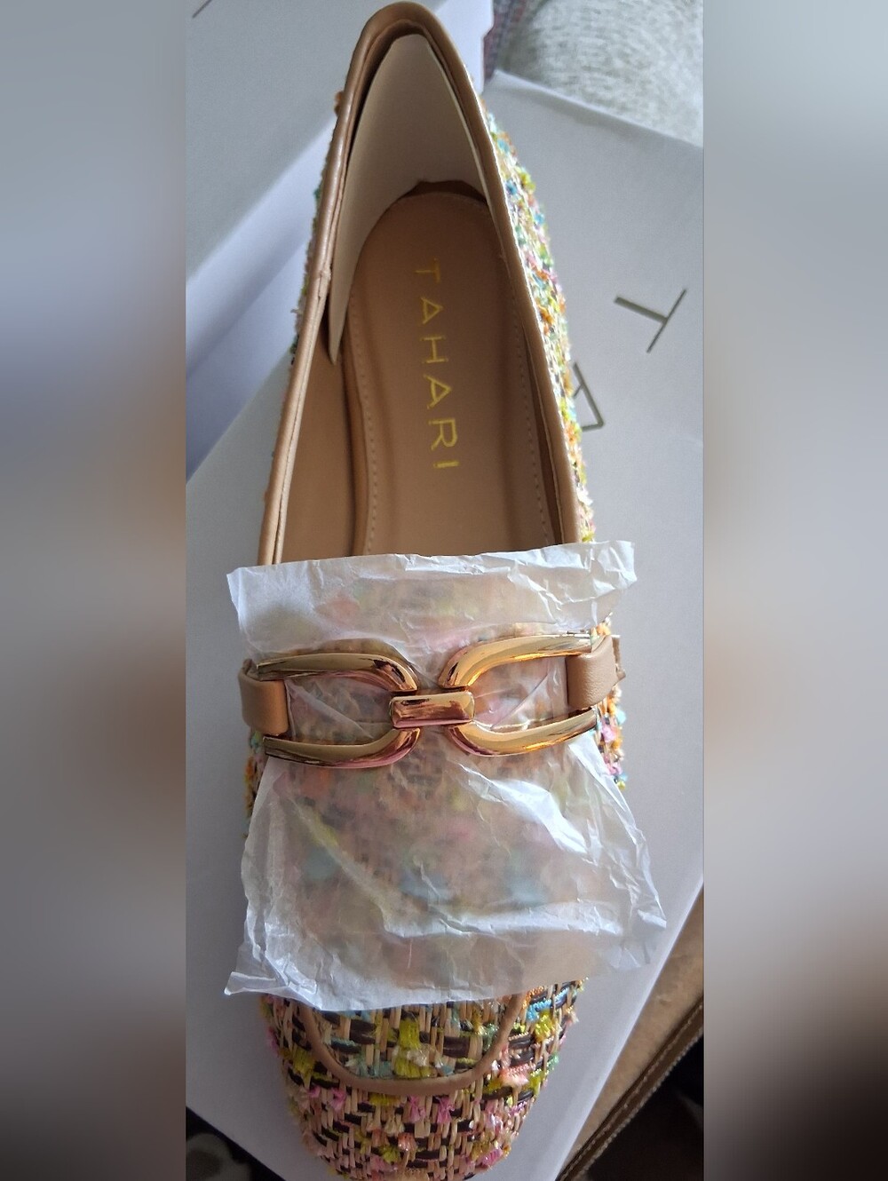 Tahari Pastel Tweed Flats-Size 6 - Picture 2 of 5